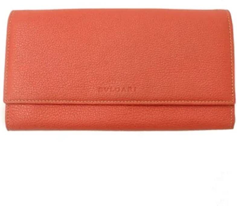 Bvlgari Vintage Pre-owned Leather wallets Oranje Dames