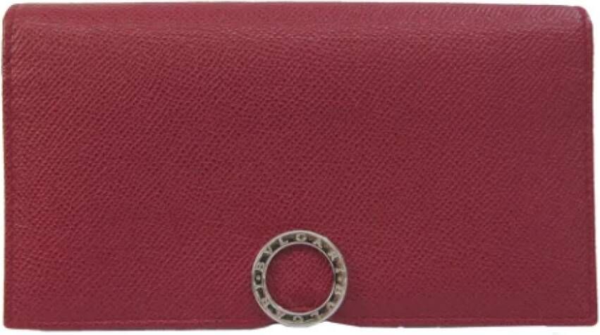 Bvlgari Vintage Pre-owned Leather wallets Rood Dames
