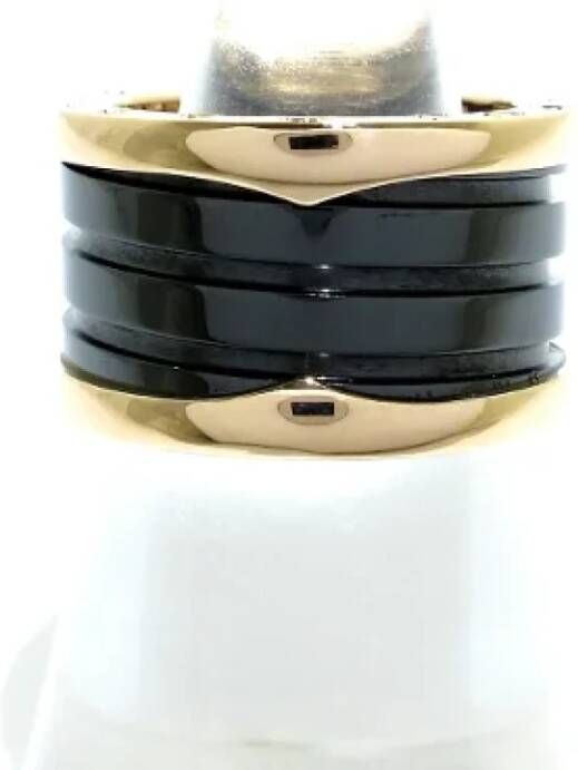 Bvlgari Vintage Pre-owned Rose Gold rings Zwart Dames
