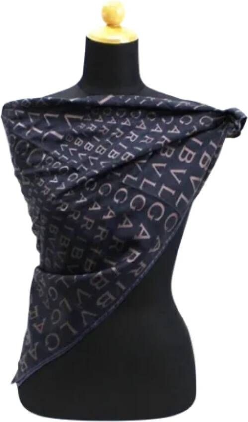 Bvlgari Vintage Pre-owned Silk scarves Zwart Dames