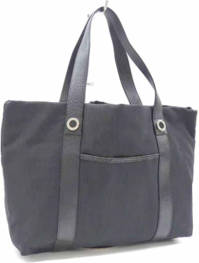 Bvlgari Vintage Preated canvas schouderzakken Zwart Dames