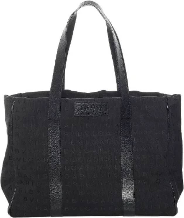 Bvlgari Vintage Preated canvas schouderzakken Zwart Dames