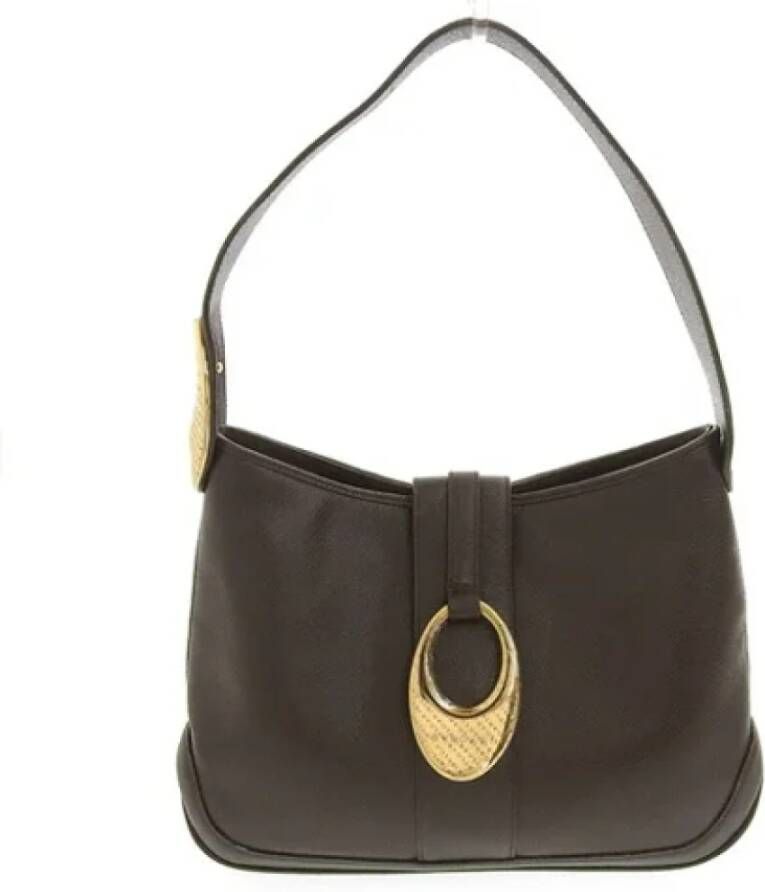 Bvlgari Vintage Voldoende lederen schouderzakken Bruin Dames