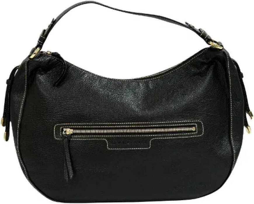 Bvlgari Vintage Voldoende lederen schouderzakken Zwart Dames