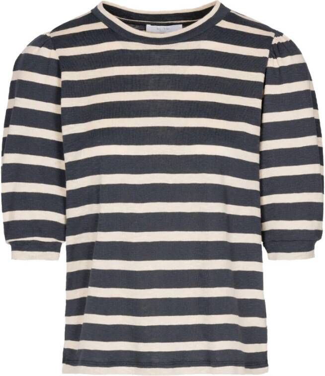 By-Bar Gestreepte Ronde Hals Pullover Blue Dames