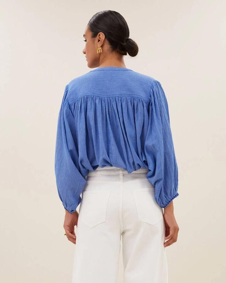 By-Bar Athia Lange Mouw Blouse Blue Dames - Foto 4