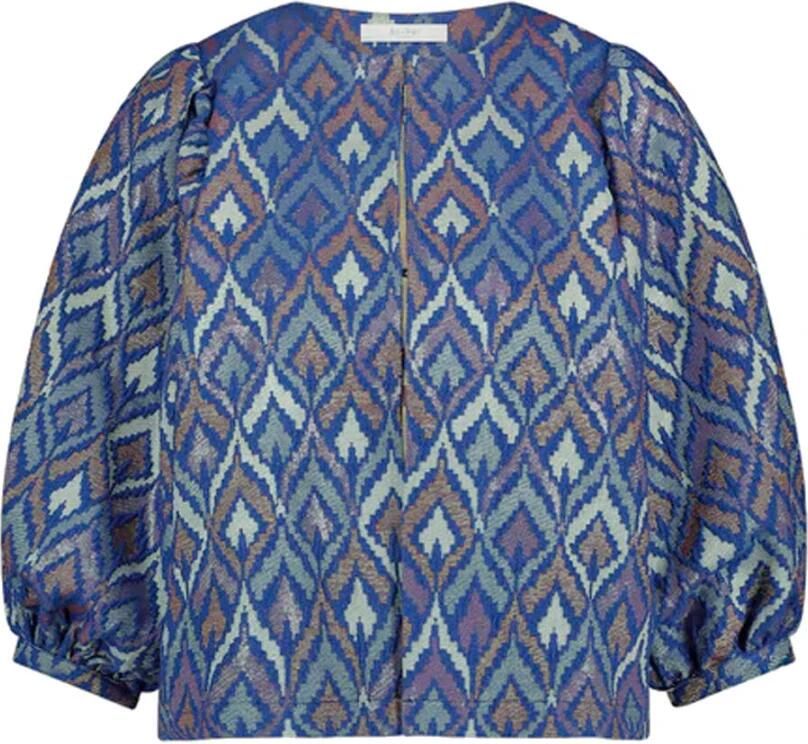 By-Bar Korte Mouw Mauri Blouse Blue Dames