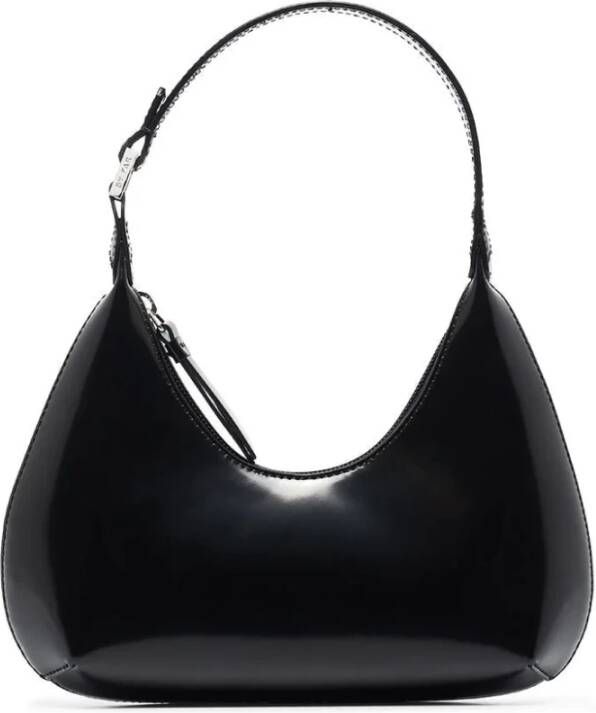 By FAR Baby Amber Black Semi Patent Leather Shoulder BAG Zwart Dames