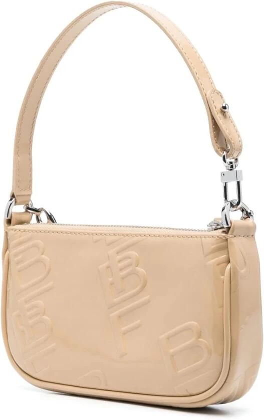 By FAR Geëmbosseerde Patentleren Mini Rachel Handtas Beige Dames - Foto 4