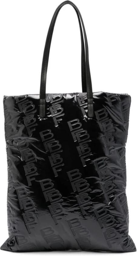 By Far Shoppers & Totes Black Embossed Leather Handbag in zwart