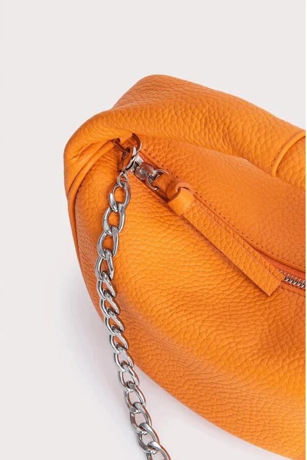 By FAR Oranje Leren Handtas met Kettingriem Orange Dames - Foto 3