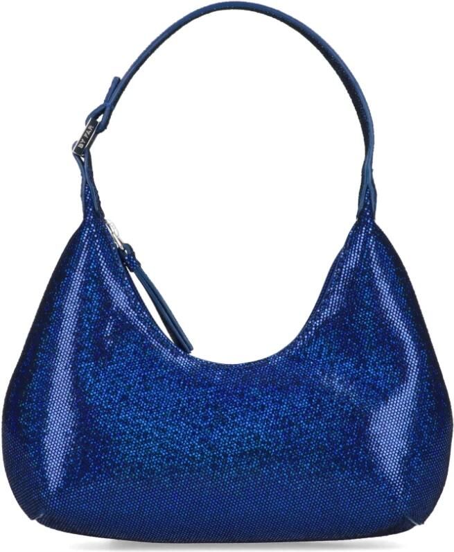 By Far Shoppers Blue Baby Amber Mini Bag Disco Dot Leather Effect in blauw