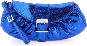 By FAR flagstone leather &ampglami& clutch bag Blauw Dames