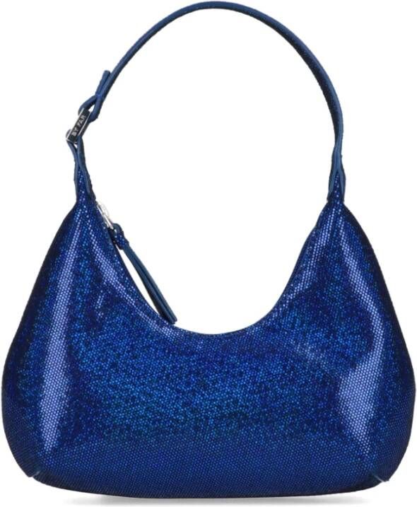 By Far Schoudertassen Blue Baby Amber Mini Bag Disco Dot Leather Effect in blauw