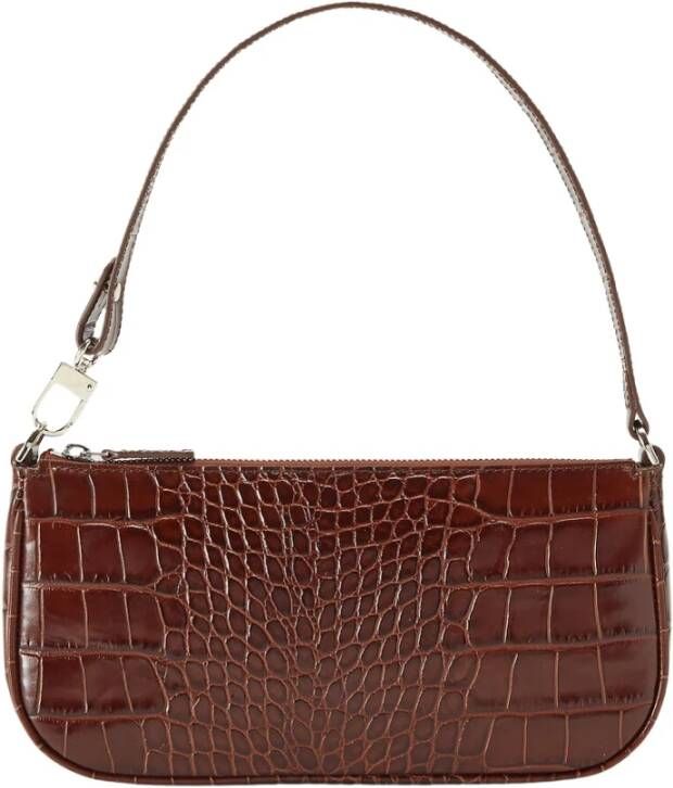 By FAR Rachel Crocodile Embossed Shoulder Bag Bruin Dames