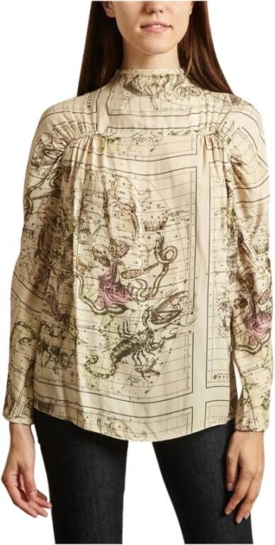 By Malene Birger Beaune printed blouse By Herenne Birger Beige Dames