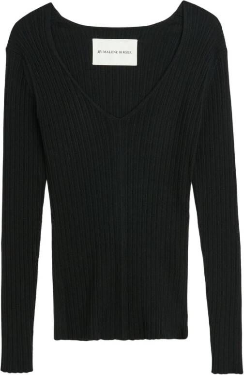 By Malene Birger V-Hals Gebreide Trui voor Vrouwen By Herenne Birger Black Dames