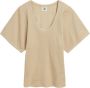 By Malene Birger Lunai geribbelde top met logo By Herenne Birger Beige Dames - Thumbnail 1