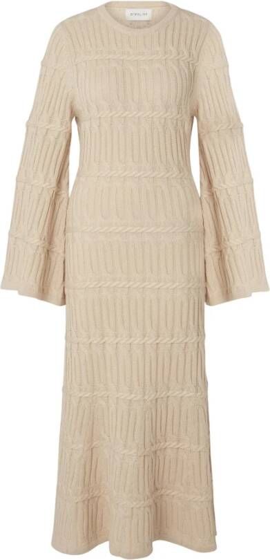 By Malina Elinne kabel maxi jurk Beige Dames