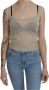Byblos Beige Sleeveless Spaghetti Strap Tank See Through Top Beige Dames - Thumbnail 1