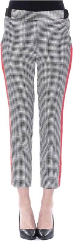 Byblos Black White Viscose Jeans & Pant Zwart Dames