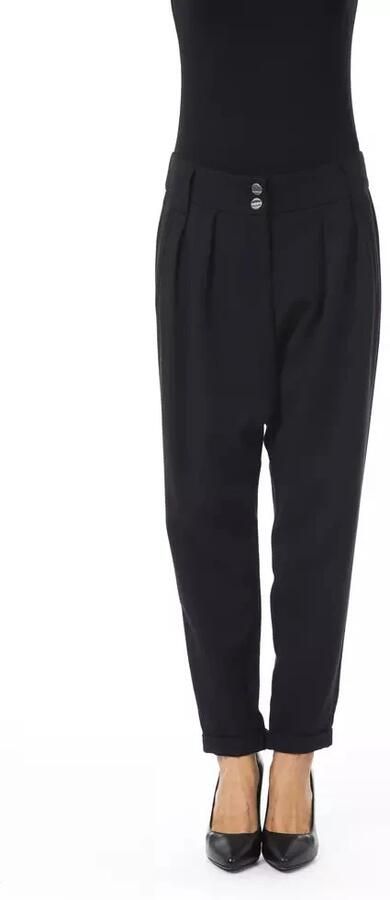 Byblos Zwarte Oversized Broek met Voor- en Achterzakken Black Dames