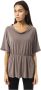 By Byblos Grijs Polyester T-shirt met open halslijn Gray Dames - Thumbnail 1