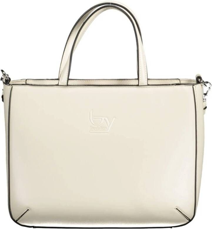 Byblos Witte PVC Handtas met Handvatten en Afneembare Schouderriem White Dames