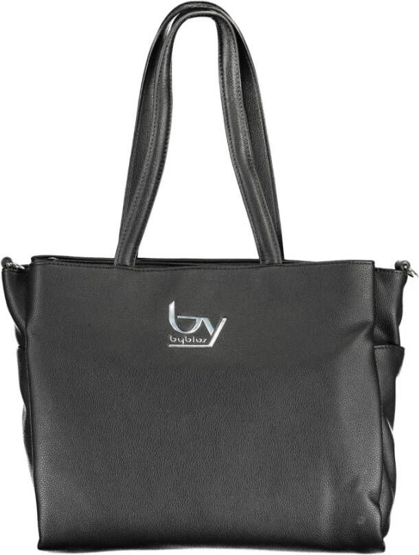Byblos Zwarte Polyurethaan Handtas met Schouderhengsels en Afneembare Kettingriem Black Dames