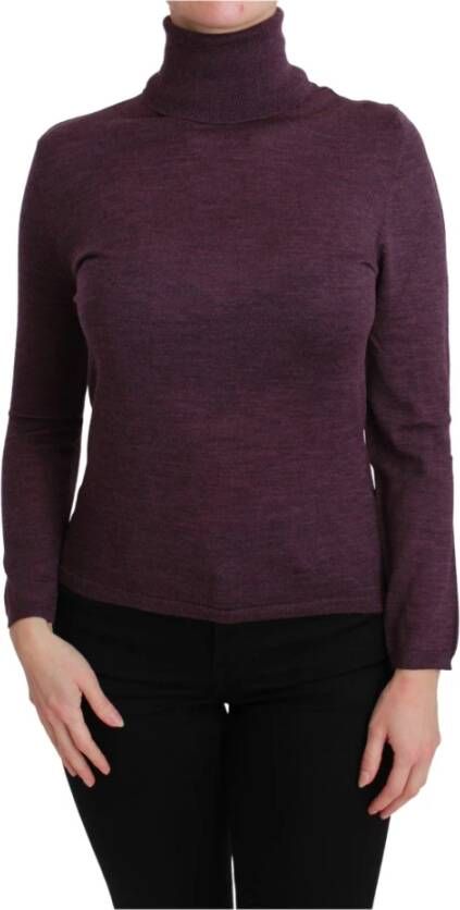 Byblos Paarse Wollen Coltrui Purple Dames