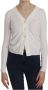 Byblos Witte V-hals Korte Mouw Cardigan Sweater White Dames - Thumbnail 1