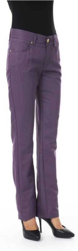 Byblos Violet Cotton Jeans & Pant Purple Dames