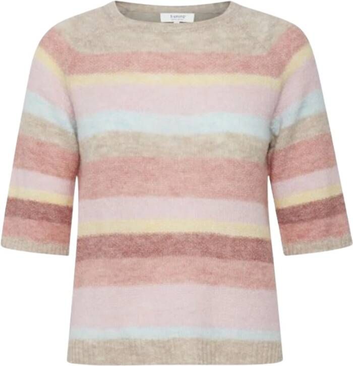 b.Young Bymartine short-sleeved striped sweater Roze Dames