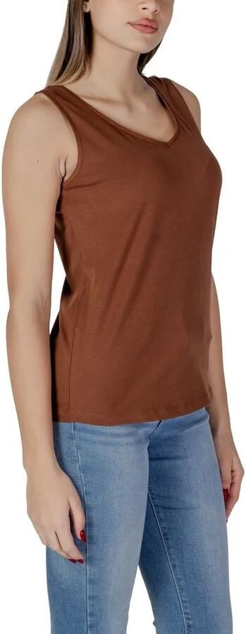 B.Young Bruine V-hals Tanktop Relaxte Pasvorm Brown Dames