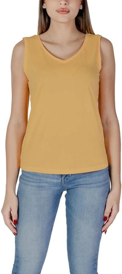 B.Young Gele V-hals Tanktop Casual Stijl Yellow Dames - Foto 4