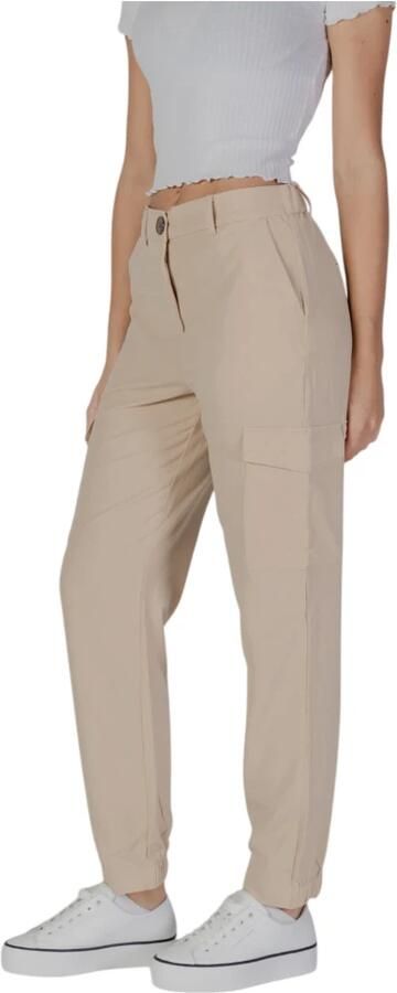 B.Young Beige Rits-Knoop Broek met Zakken Beige Dames - Foto 3