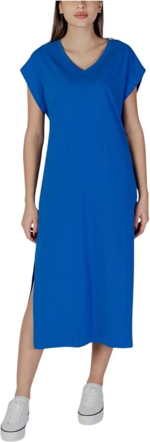 B.Young Blauwe Katoenen Midi Jurk Collectie Blue Dames - Foto 4