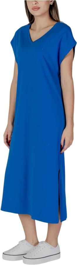 B.Young Blauwe Katoenen Midi Jurk Collectie Blue Dames - Foto 3