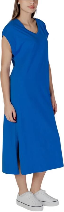 B.Young Blauwe Katoenen Midi Jurk Collectie Blue Dames - Foto 2