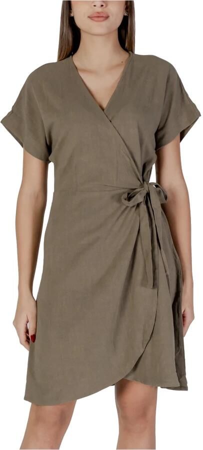 B.Young Lente Zomer Dames Linnen Jurk Collectie Green Dames