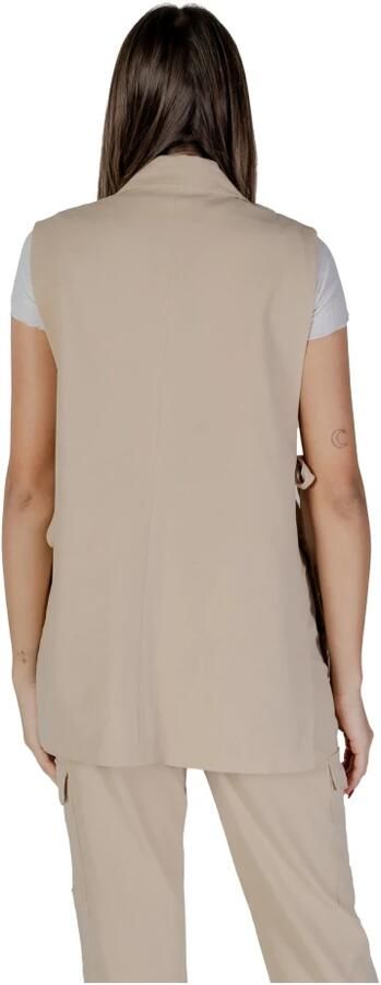 B.Young Beige V-hals Mouwloze Blazer met Zakken Beige Dames - Foto 3