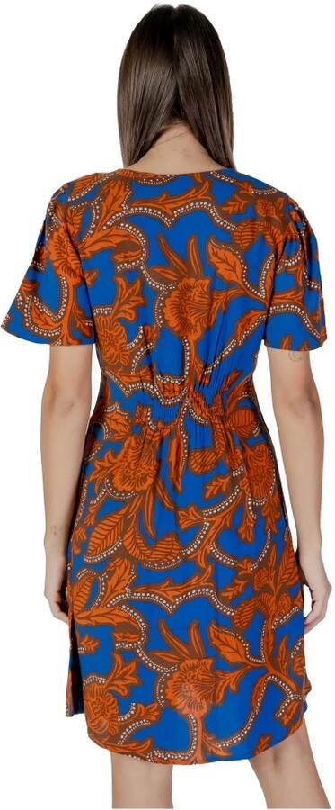 B.Young Blauwe Print V-hals Shorts met Knopen Multicolor Dames