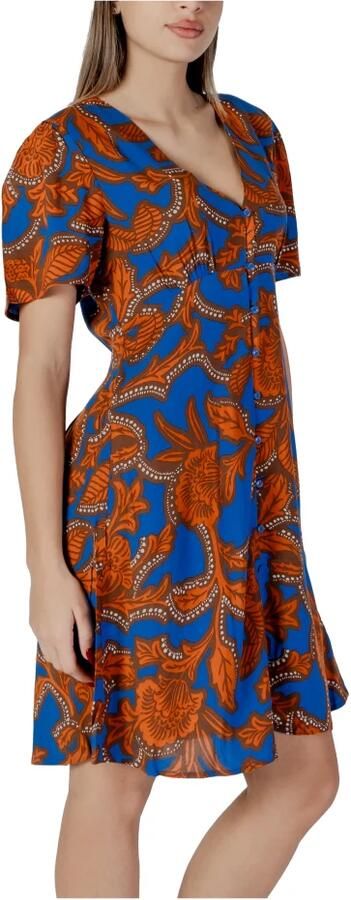 B.Young Blauwe Print V-hals Shorts met Knopen Multicolor Dames - Foto 2