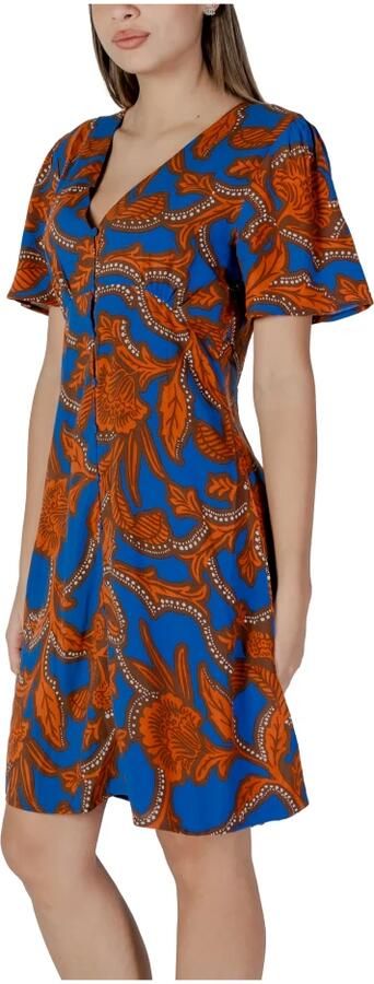 B.Young Blauwe Print V-hals Shorts met Knopen Multicolor Dames - Foto 3