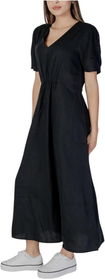 B.Young Linnen Viscose Jurk voor Dames Lente Zomer Black Dames