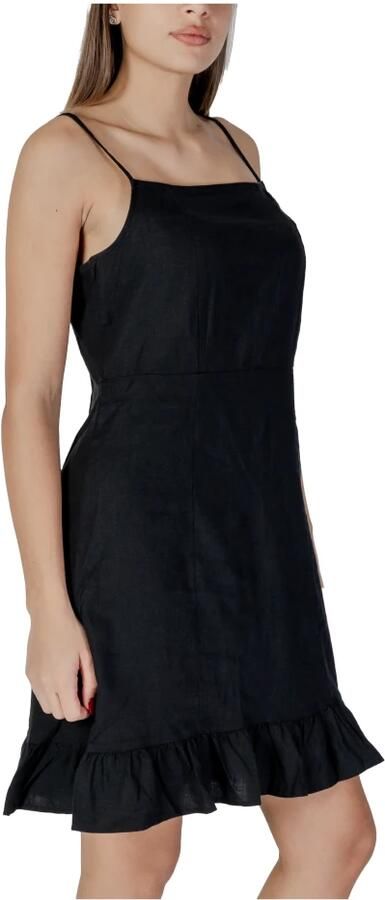 B.Young Linnen Viscose Jurk voor Dames Lente Zomer Black Dames