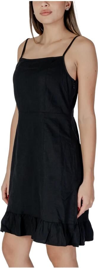 B.Young Linnen Viscose Jurk voor Dames Lente Zomer Black Dames - Foto 3