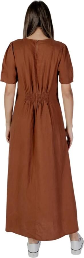 B.Young Bruine Linnen Jurk Dames Lente Zomer Collectie Brown Dames