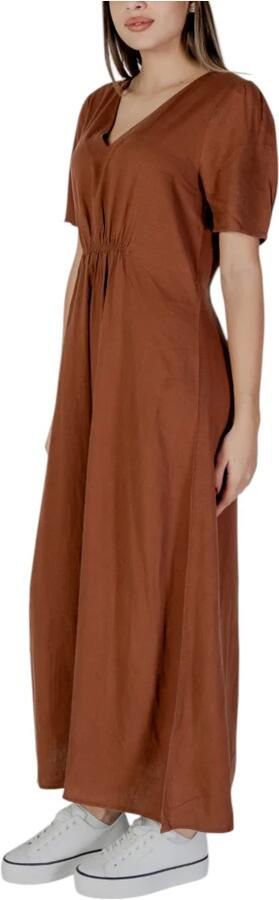 B.Young Bruine Linnen Jurk Dames Lente Zomer Collectie Brown Dames - Foto 2