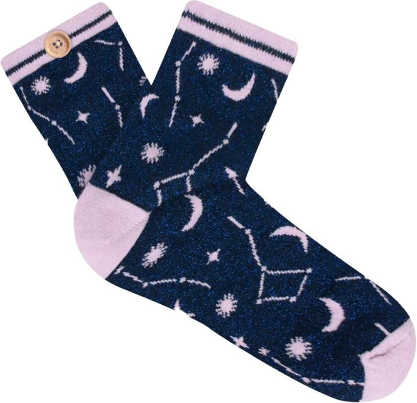 Cabaia Glinsterende onafscheidelijke sokken Blauw Blue Dames